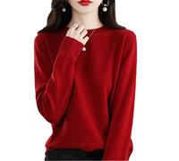 100% Lana Cashmere Maglione Delle Donne Sciolto Casual Lavorato A Maglia Girocollo Pullover Autunno e Inverno Maglione Rosso Ruggine