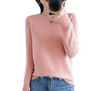 100% Lana Cashmere Maglione Donne O Collo Pullover Casual Maglia Top Autunno Inverno Cappotto, Polvere per la pelle., M