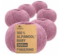 100% lana di alpaca in più di 50 colori (non punge), set da 300g (6 x 50g), lana di baby alpaca morbida per maglieria e uncinetto in 6 spessori di filato - Gomitoli lana chicco (heather)