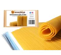 100% lastre di cera d'api pura (18 pezzi, 19,5 x 39,5 cm), 1,4 kg, pareti centrali, lucioperca e per il fai da te, 18 lastre di cera d'api in cera d'api naturale