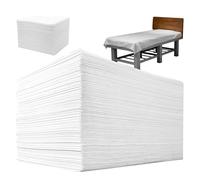 100 lenzuola usa e getta, per lettini massaggianti, rivestimento per lettino da massaggio, lenzuolo in tessuto non tessuto bianco, lenzuolo con angoli elasticizzati per salone di bellezza spa, letto