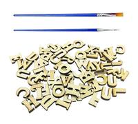 100 Lettere, 1 Pennello A Punta, 1 Pennello Piatto, Grandi Lettere In Legno, Lettere Decorative, Lavori In Legno, Lettere In Legno Artigianali