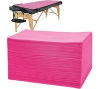 100 lettini da massaggio usa e getta, 80 x 180 cm, biancheria da letto usa e getta, per terme, tatuaggi, salone, ospedali (rosa)