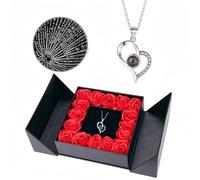 100 lingue, ti amo. Collana a cuore di pesca a proiezione da donna, con una sensazione di fascia alta che non sbiadisce mai(A)