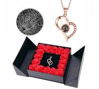 100 lingue, ti amo. Collana a forma di cuore di pesca a proiezione da donna, con una sensazione di fascia alta che non sbiadisce mai(C)