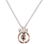 100 Lingue Ti Amo collane di proiezione Personalizzate da Donna Collana con Ciondolo Corona squisita Gioielli Memoria retrò Regali romantici per Le Sue Donne Ragazze Moglie Mamma Durable Design