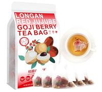 100% Longan Goji Red Jujube Berry Tea Bag, GUI YUAN HONG ZAO GOU QI CHA 300g/10.58oz (6g * 50bags), combinazione di fiori e tè tè frutta in sacchetti 桂圆红枣枸杞茶