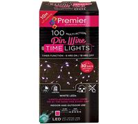 100 Luci Di Natale A LED Multifunzione Bianche Con Filo A Batteria