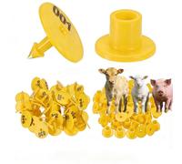100 marchi auricolari rotondi per suini numerati 001-1000 marchi auricolari di precisione per l'identificazione degli animali adatti per bovini, cavalli, cani, maiali e capre yellow 701-800