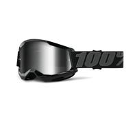 100% MASCHERA STRATA 2 BLACK - LENTE A SPECCHIO ARGENTO
