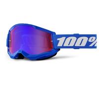 100% 461335, Maschera Strata 2 Lente A Specchio Rossa/Blue Unisex Adulto, Nero, Taglia Unica