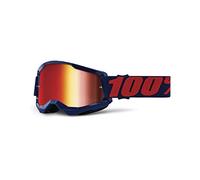 100% Strata 2 Goggle Navy / Red Mirror Lens