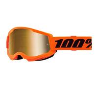 100percent Strata 2 Goggles Arancione Mirror Gold Lens/CAT3 Neon Orange