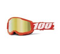 100% Maschera Strata 2 Neon Orange - Lente A Specchio Oro