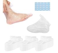 100 maschere usa e getta, in plastica trasparente, usa e getta, calzini in plastica, per hot spa, trattamento della cera, coperture per i piedi, tasche per pedicure