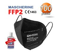 100 Mascherine FFP2 Certificate CE 1463 BFE ≥ 95% 5 strati nero