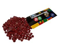 100 mattoncini da costruzione, 1 x 1, rotondi, compatibili con diversi colori, piastrelle a mosaico 4073, piastra rotonda (852 - rosso scuro)