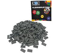 100 mattoncini da costruzione per piastrelle, 1 x 2 gommini, compatibili, 34 colori a scelta (280 - grigio)