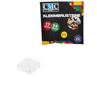 100 mattoncini di bloccaggio per piastrelle, 1 x 1 gommini compatibili, 34 colori a scelta (920 - trasparente)