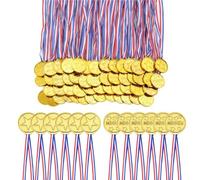100 Medaglie di medaglie d'oro per bambini,Medaglie per Bambini,Oro Argento Bronzo Premi per Concorrenza Festa Gioco Giocattoli Giorno dello Sport