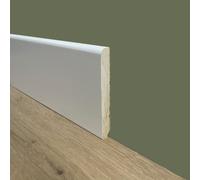 100 metri lineari di Battiscopa in Legno Massello alto BC - 120x13mm Laccato Bianco