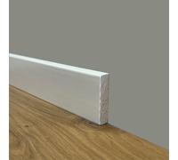 100 metri lineari di Battiscopa PREMIUM in legno MASSELLO quadro 43x9mm laccato bianco liscio