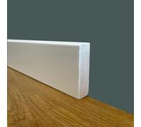 100 metri lineari di Battiscopa PREMIUM in legno MASSELLO squadrato 55x14 laccato bianco liscio