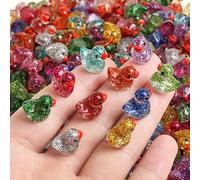 100 mini animali in resina con glitter colorati, piccole anatre in miniatura da nascondere, accessori per giocattoli per acquario, casa delle bambole, giardino delle fate, decorazione paesaggistica