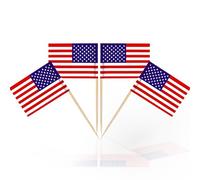 100 mini bandiere americane su bastoncini, bandiere stuzzicadenti per etichette alimentari panini formaggio, bandiera americana topper per cupcake paesi nazione europea bastoncini da cocktail