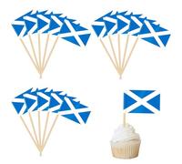 100 mini bastoncini da cocktail con bandiera scozzese, stuzzicadenti, panini, stecchini per cupcake, decorazioni per feste a tema Scozia