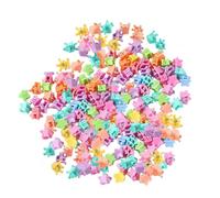100 mini fermagli colorati per capelli, a forma di stella e corona, piccoli accessori per capelli in plastica, per donne, adolescenti, ragazze, feste, chignon, trecce e acconciature quotidiane