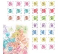 100 mini fermagli per capelli a forma di farfalla, accessori per capelli colorati, adatti per acconciature dolci delle ragazze, fermagli per capelli sottili di colore misto (tipo scintillante)