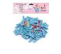 100 mini mollette di legno (luce blu)