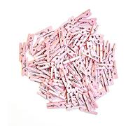 100 mini mollette in legno (rosa chiaro)