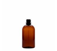 100 ml Flacone farmaceutico PET 'Easy Living', marrone, plastica, imboccatura: DIN 18