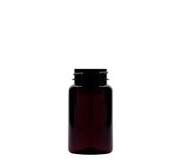 100 ml flacone in PET, plastica, marrone, bocca: 38/400