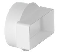 Ø 100 mm - 110 x 55 mm raccordo a 90° canale angolare su rotondo, per tubo/canali