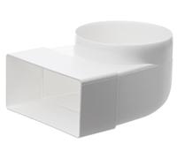 Ø 100 mm - 110x55mm Curva 90° Verticale da Tubo Tondo a Rettangolare - Adattatore/Riduttore in Plastica