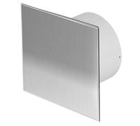Ø 100 mm Design Badventilator Edelstahl mit Timer/Nachlauf und Rückstauklappe WTI100T Lüfter Ventilator Front Wandlüfter Badlüfter Ventilator Einbaulüfter Bad Küche leise 10 cm #1