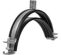 Ø 100 mm Fascetta per tubi - tutti i tipi di ventilazione - Fascetta per tubo dell'acqua piovana - Collegamento di canali rotondi dritti alla parete o al soffitto - con gomma per isolamento acustico.