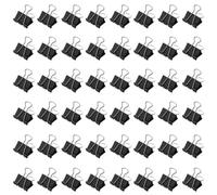 100 mollette pieghevoli, 15 mm, colore nero, mini mollette di carta in metallo, graffette multiuso per ufficio e casa