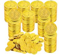 100 monete dorate in plastica finte, monete d'oro pirata, monete da gioco, bomboniere, insegnanti, ricompensa in classe