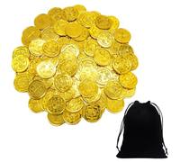 100 Monete D'Oro Con Croce, Borsa Con Coulisse Da 1 Pezzo, Monete D'Oro In Plastica, Monete D'Oro Al Cioccolato, Tesoro Dei Pirati Con Monete D'Oro, Oggetti Di Scena Per Avventure Per Bambini
