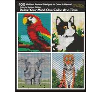 100 Mystery Mosaic Animal Designs: Color by Number Puzzle Coloring Book for Adults and Teens, Squares, Triangles, Hexagons & Circles