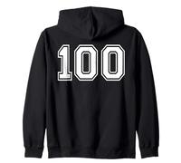 100 Numero Cento Sport di Squadra Corrispondenza Grafica Varsity Felpa con Cappuccio
