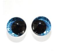 100 occhi di sicurezza per uncinetto, 50 paia di occhi di sicurezza in plastica glitterata 3D, per amigurumi, lavori a maglia e uncinetto, forniture per la creazione di bambole (blu, 25 mm)