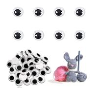 100 occhi finti adesivi per artigianato, piccoli occhi finti autoadesivi rotondi neri bianchi e neri in plastica per fai da te scrapbooking artigianato