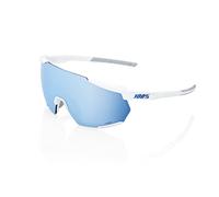 100% OCCHIALI DA SOLE RACETRAP 3.0 - MATTE WHITE - LENTI HIPER A SPECCHIO BLU MULTILAYER