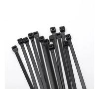 100 organizer autobloccanti in plastica e nylon, 3 x 100 mm, organizer per manette e cavi, per la gestione delle cerniere dei bagagli (nero, 3 x 200 mm)