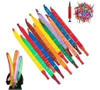 100 Pack Rocket Balloons, Rocket Balloons with Pump, Colorful Long Flying Balloon, Party Decorations, Outdoor Toys for Birthdays Events (100Pcs)